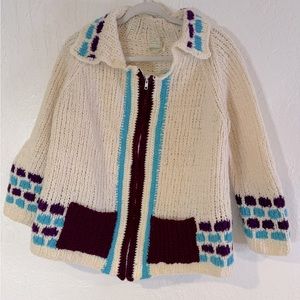 Vintage Sears Junior Bazaar Zip Cardigan